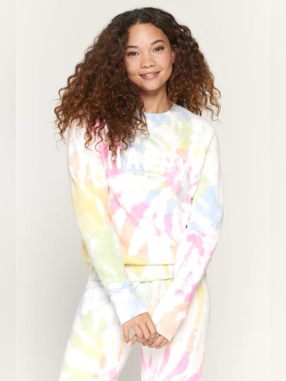 Spiritual Gangster Happy Old School Terry Pullover Sunny Days Swirl Size S